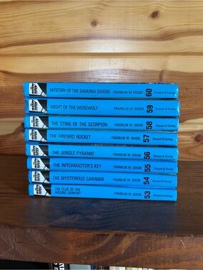 Vintage Franklin W. Dixon Hardy Boys Blue Paperback Set (8 Books) 53-60
